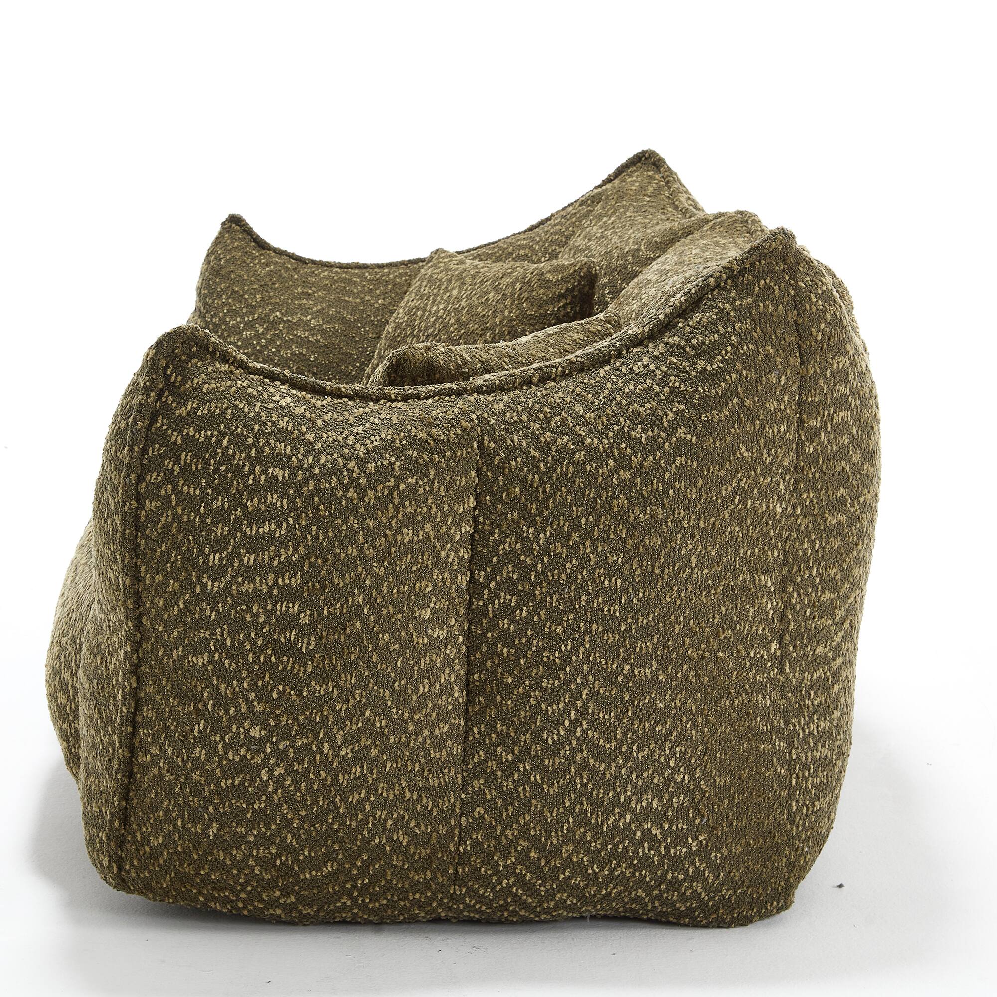 Alt View 9. GOODSILO - Large Square Beanbag Chair with High Resilience Foam Core for Two Person Lounging and Relaxation - Olive Green.