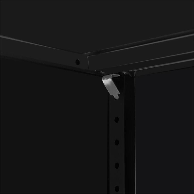 Alt View 4. HTUTWOO - Steel Storage Cabinet - Locking Storage Cabinet with 2 Door and 5 Adjustable Shelves Garage Storage Cabinet for Home - Black.