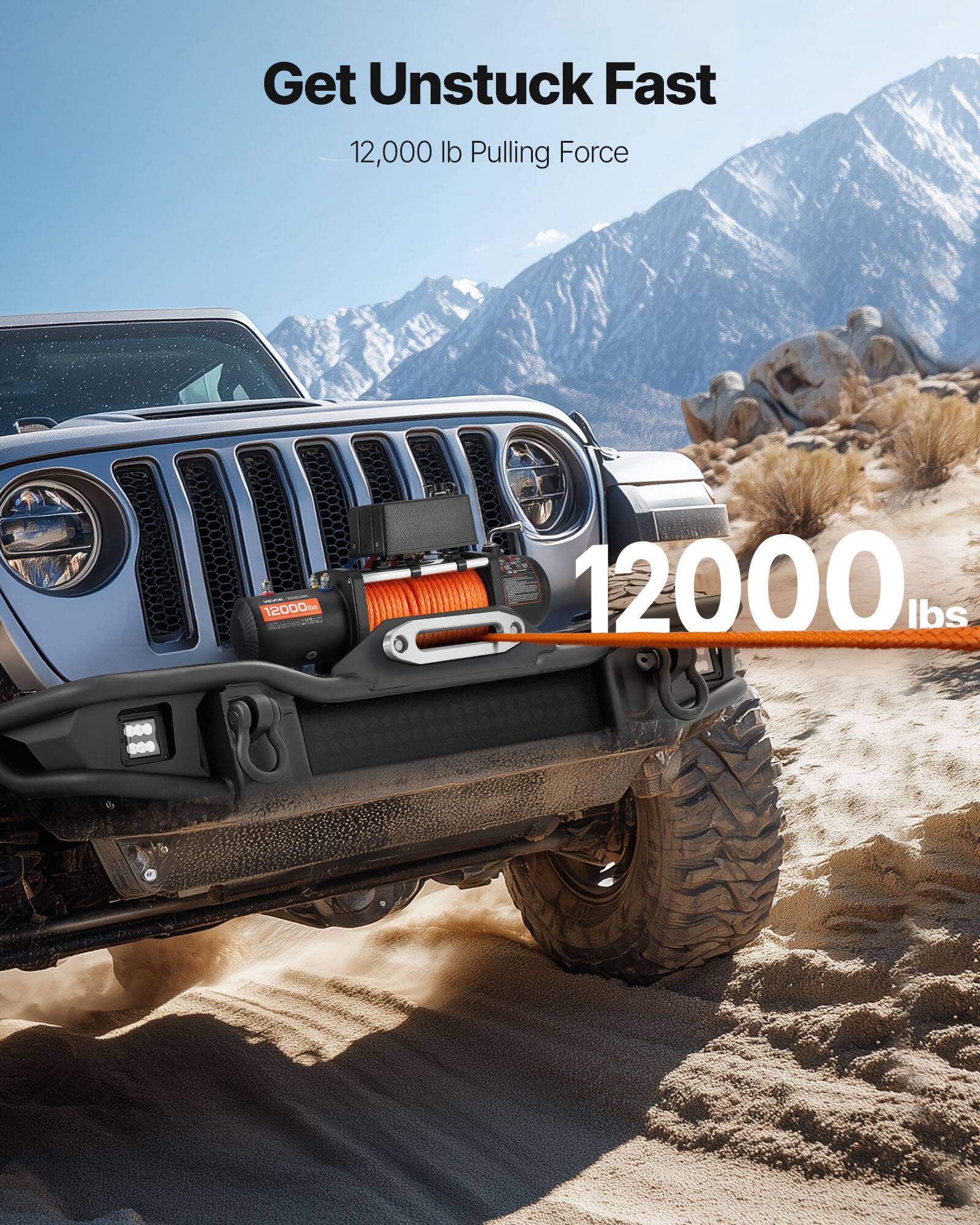 Get Unstuck Fast  
12,000 lb Pulling Force  
12000 lbs