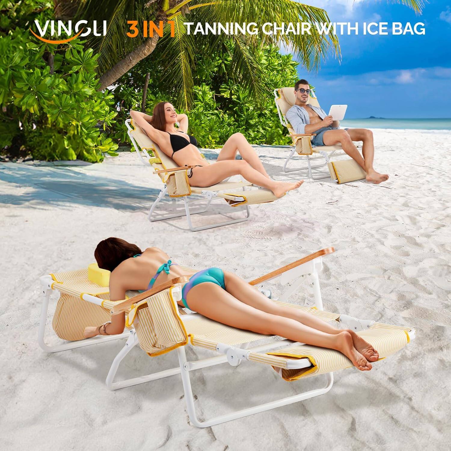 VINGLI 3IN1 TANNING CHAIR WITH ICE BAG