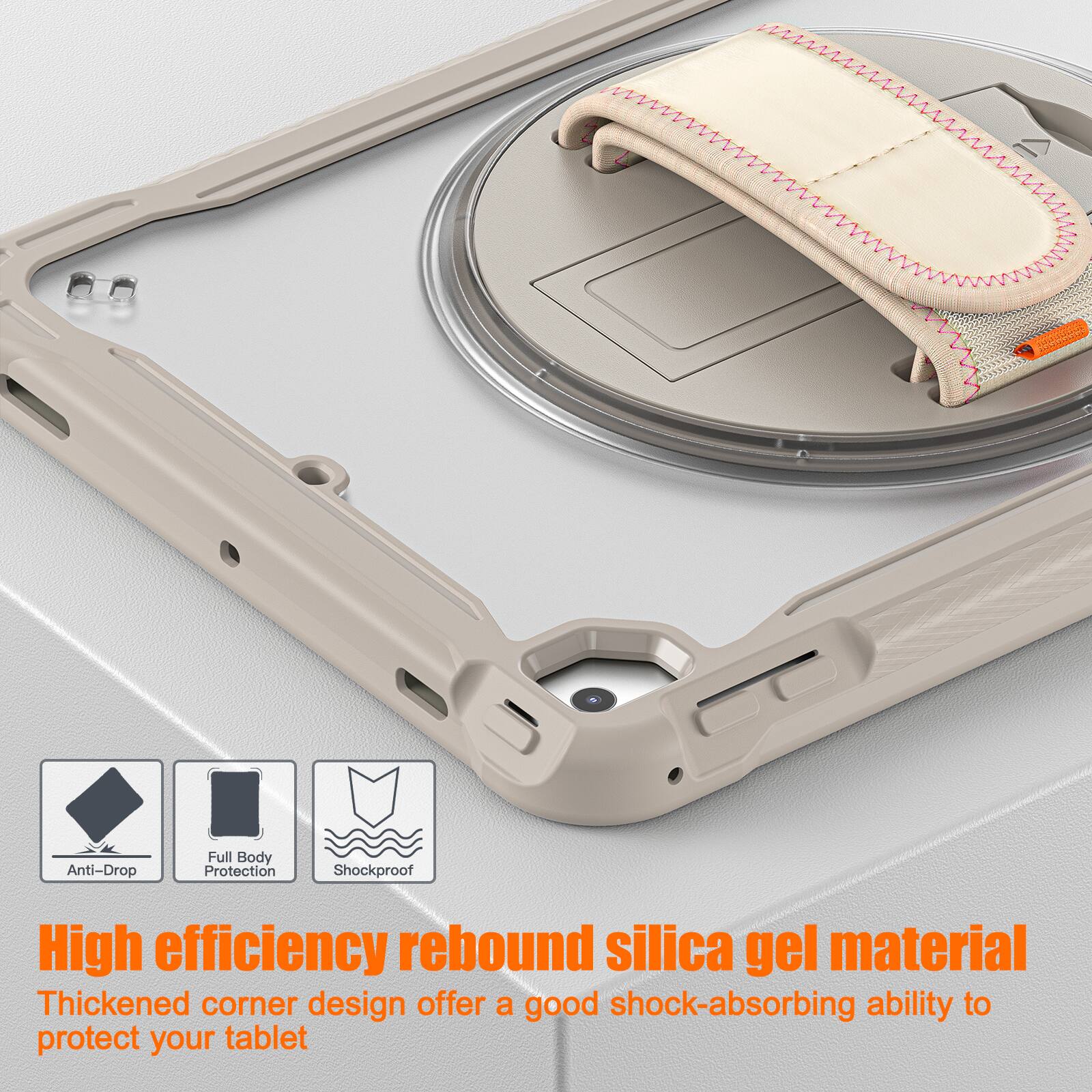 Anti-Drop Full Body Protection Shockproof  
High efficiency rebound silica gel material  
Thickened corner design offers a good shock-absorbing ability to protect your tablet