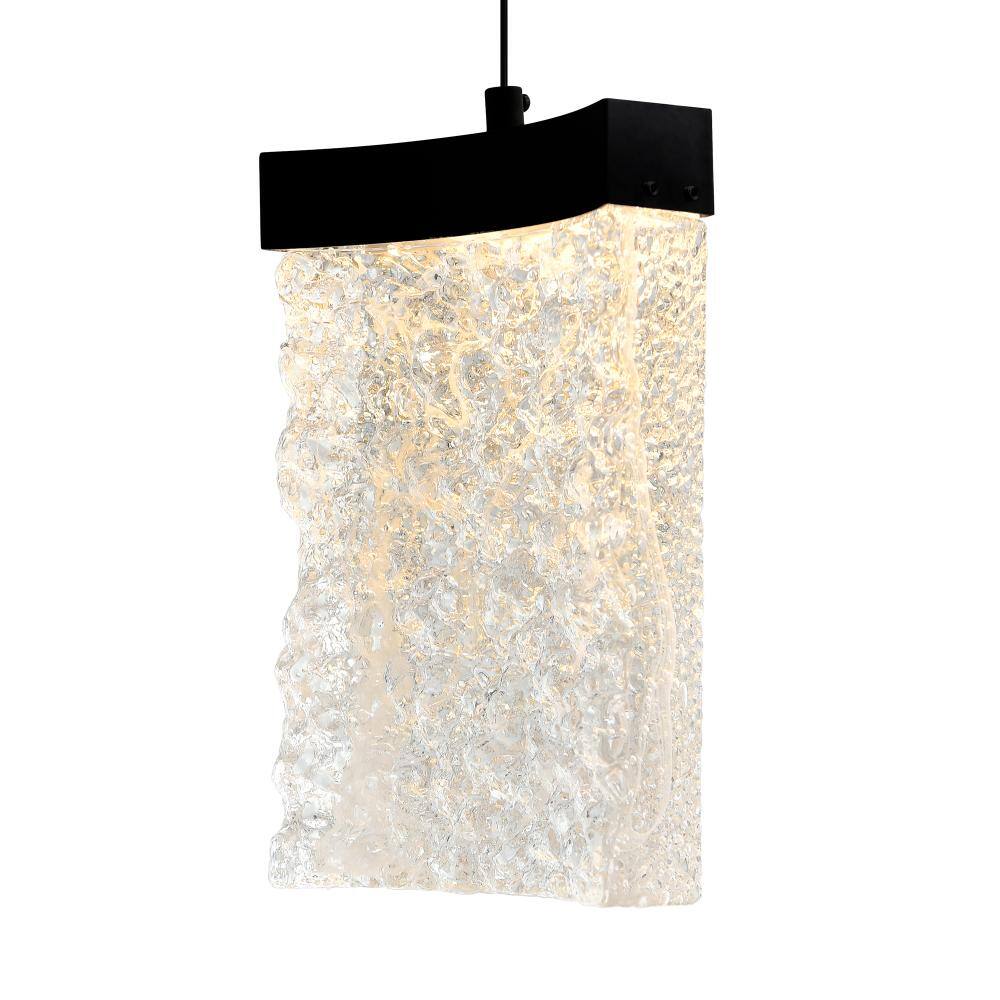 Angle. CWI Lighting - Lava Integrated LED Black Mini Pendant - Black.