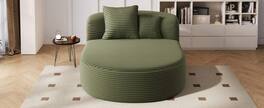 Roomtec - Modern Chaise Lounge Sofa Boneless Couch Sofa Bed Compression Sofa Couch with Two Supportive Pillows for Living Room - Green