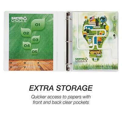 EARTH'S CHOICE

01
02
03
04
05

EARTH'S CHOICE

EXTRA STORAGE
Quicker access to papers with front and back clear pockets