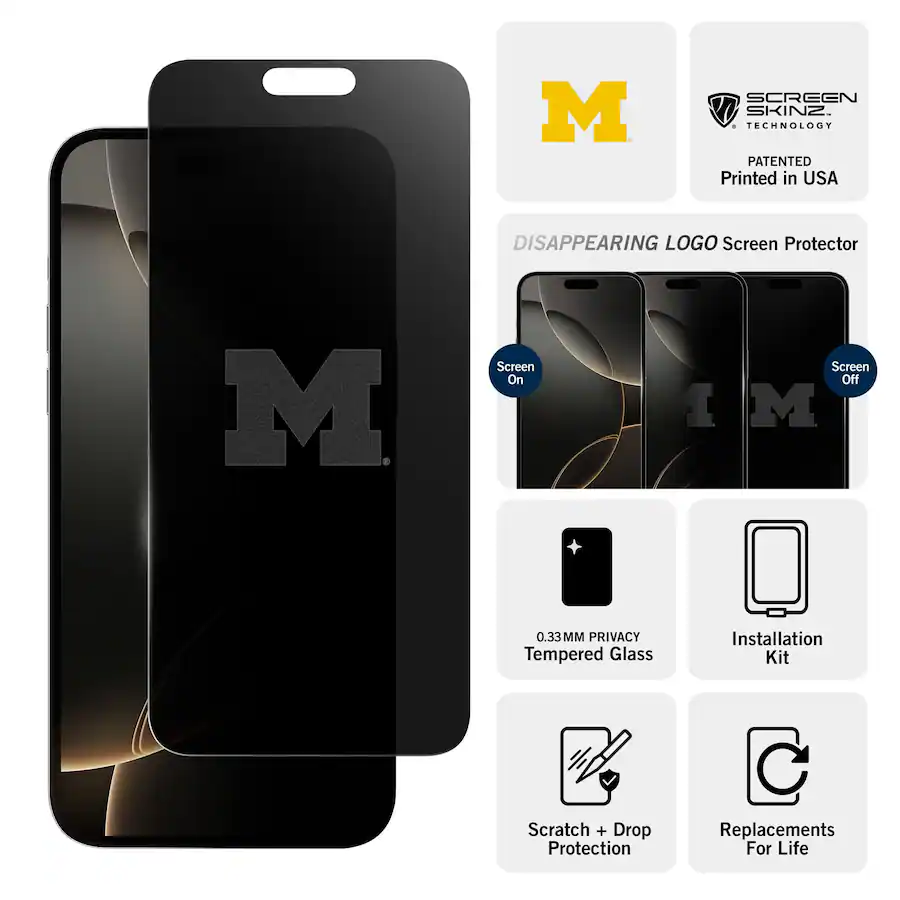 Screen Skinz Michigan Wolverines iPhone Privacy Screen Protector 14 Pro ...