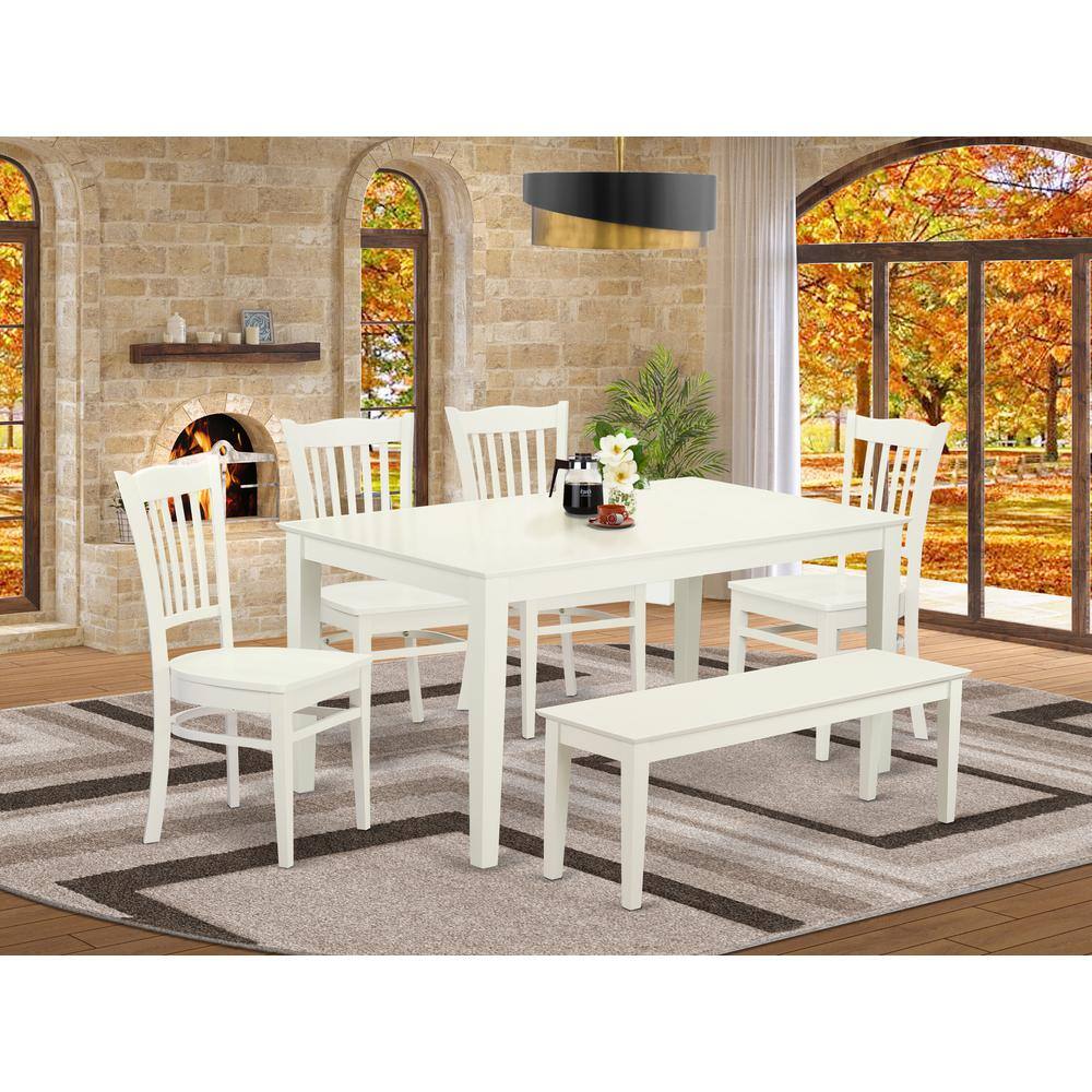 Left. East West Furniture - Dining Room Set Linen White - Linen White.
