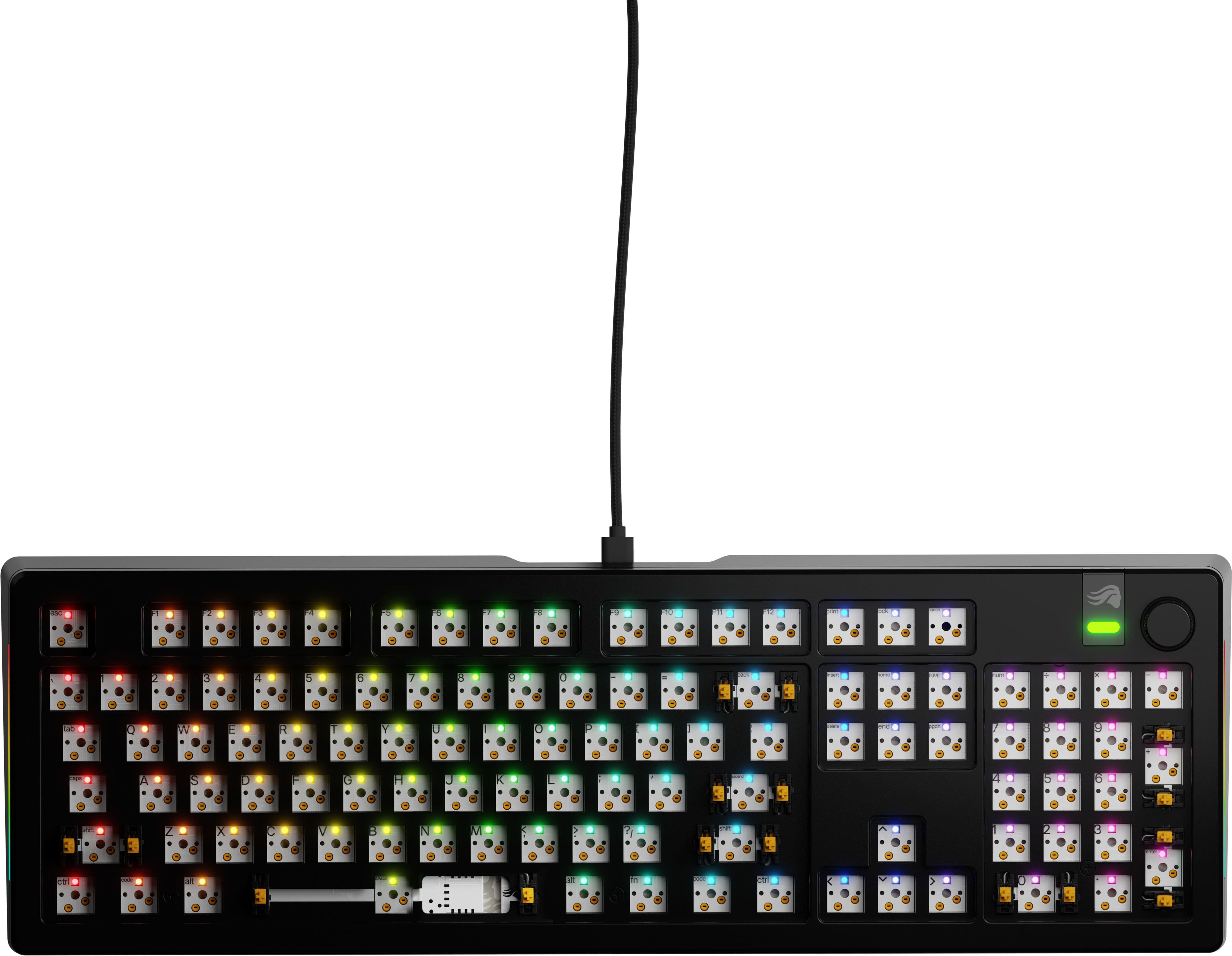 Front. Glorious - GMMK 3 100% Barebones Wired Mechanical Gaming Keyboard with Modular Gasket System - Black.