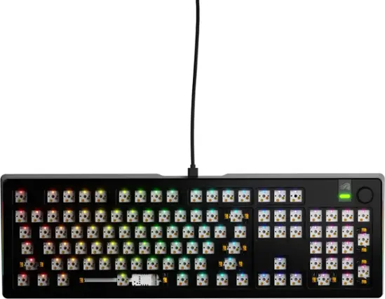 Front. Glorious - GMMK 3 100% Barebones Wired Mechanical Gaming Keyboard with Modular Gasket System - Black.