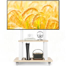 Rfiver - 35-75-inch heavy-duty mobile TV stand - White