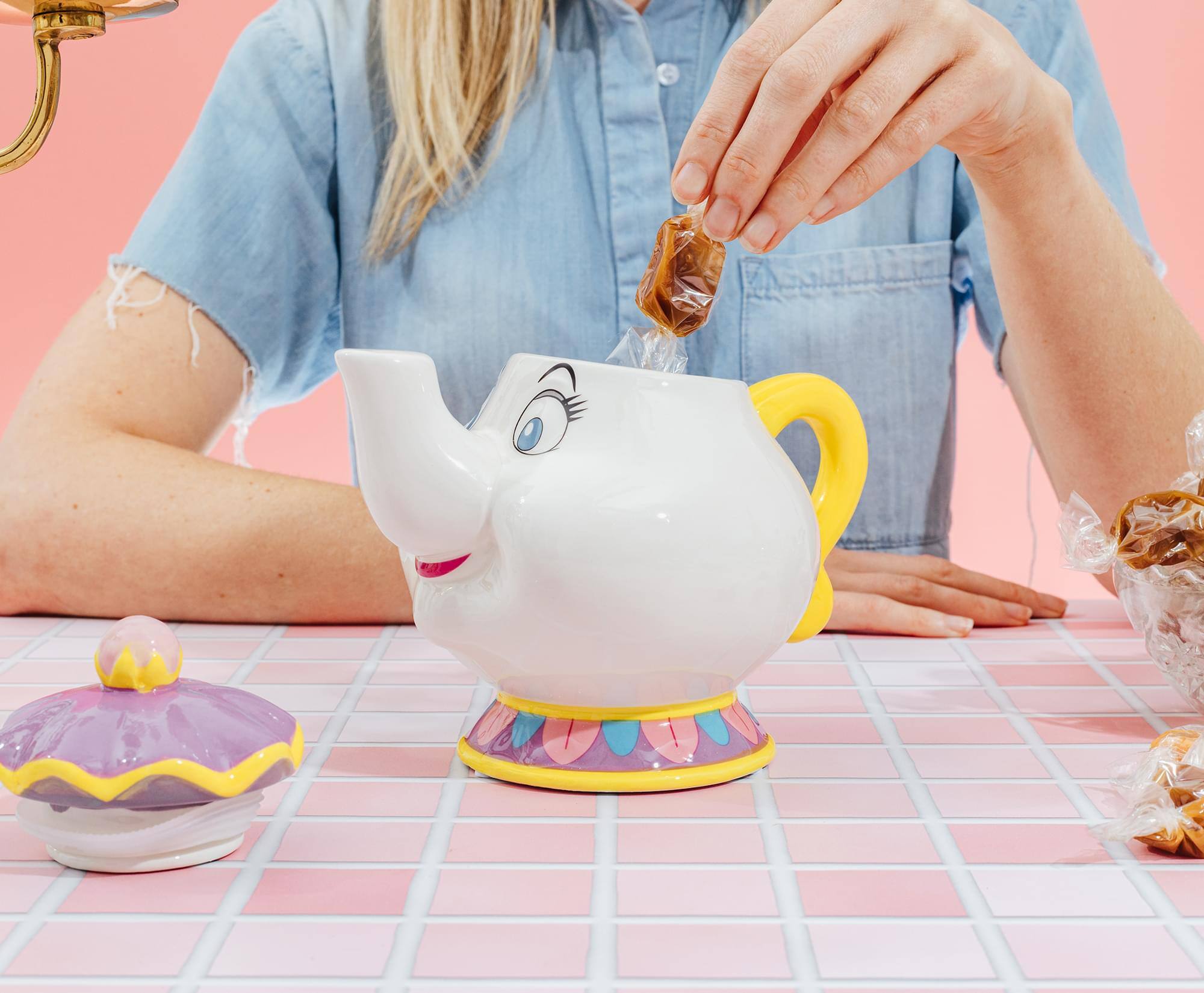 Alt View 5. Silver Buffalo - Disney Beauty and the Beast Mrs. Potts 10-Inch Sculpted Ceramic Snack Jar - Multi-Colored.