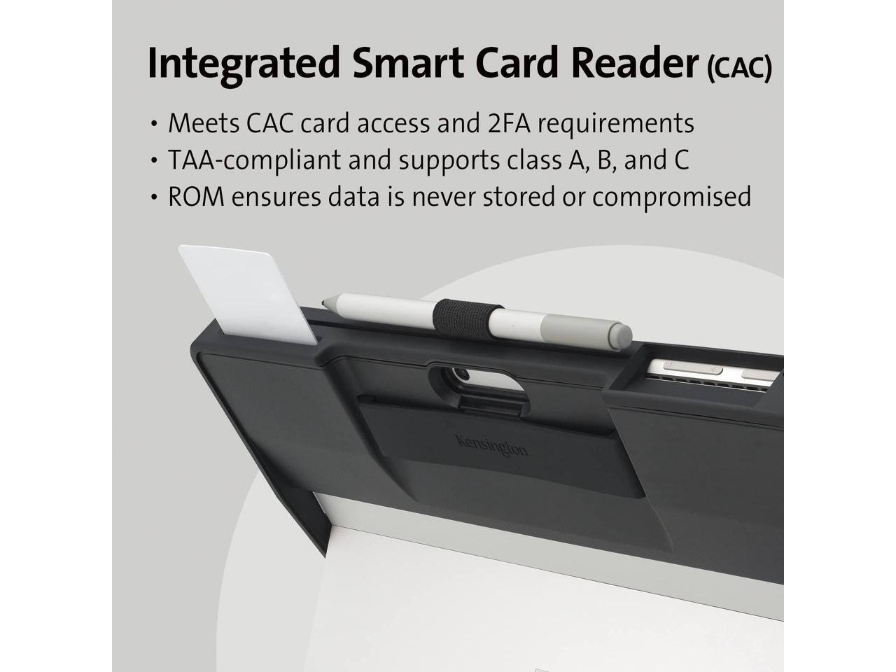 Integrated Smart Card Reader (CAC)

- Meets CAC card access and 2FA requirements
- TAA-compliant and supports class A, B, and C
- ROM ensures data is never stored or compromised