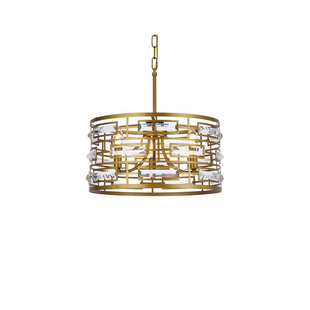 Alt View 4. Elegant Lighting - Kennedy 16.5 inch pendant in brass - Brass.