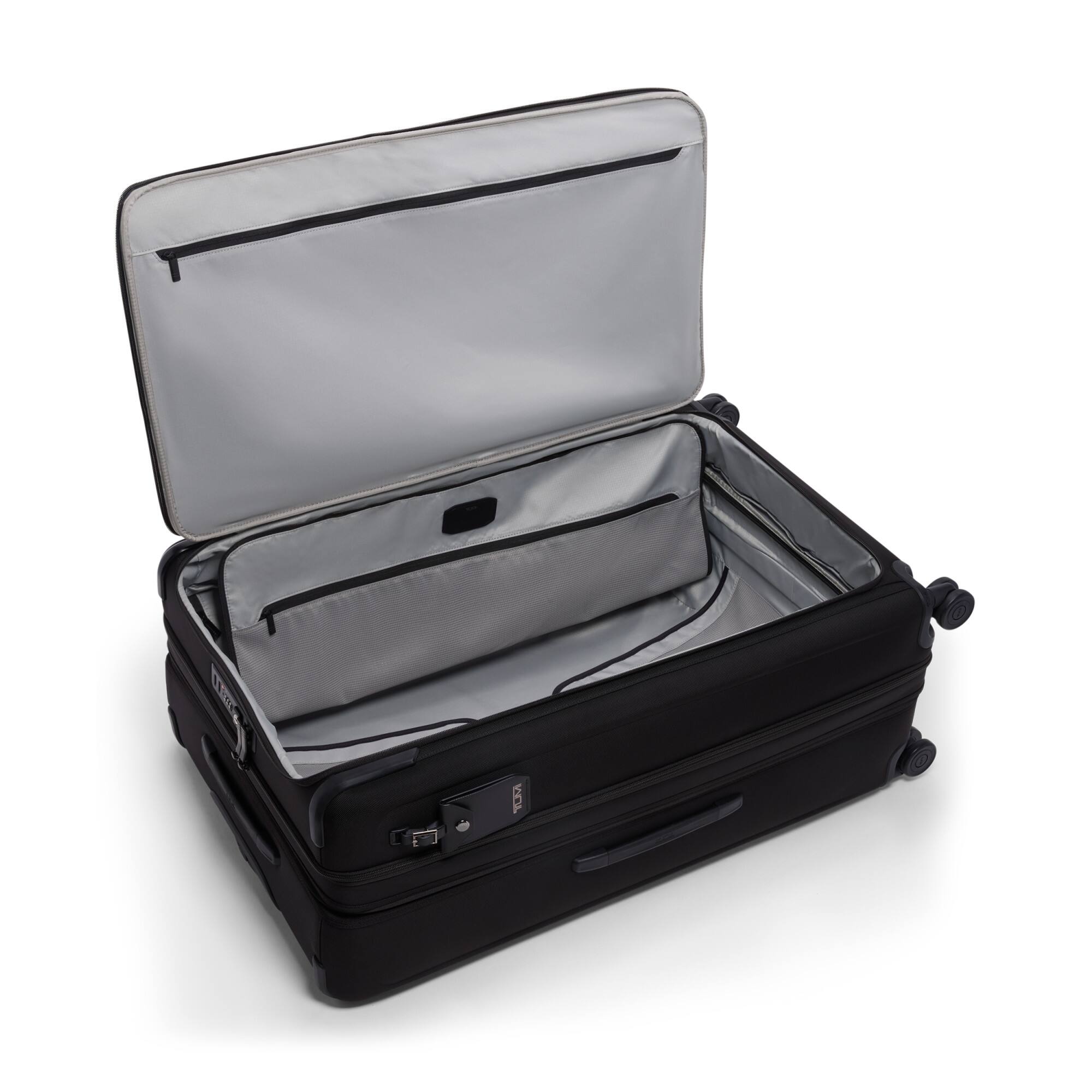 Angle. TUMI - Alpha  XXL Dual Access 34" Expandable Spinner Suitcase - Black.