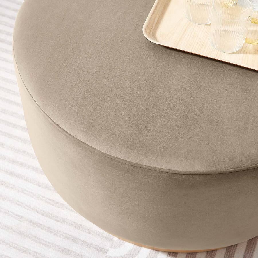 Tilden Large 29" Round Performance Velvet Upholstered Ottoman by Modway ...