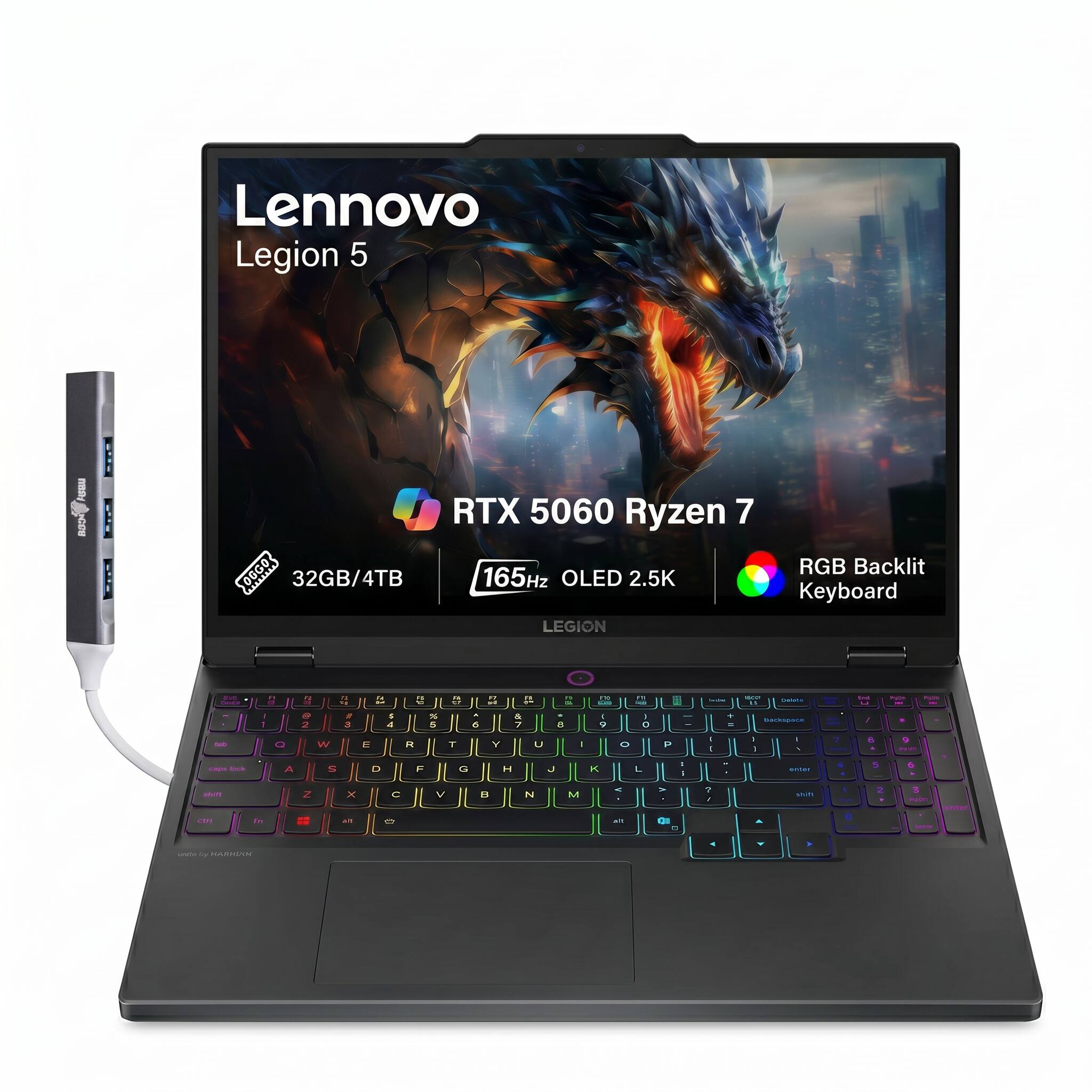 Lenovo Legion 5 m AD RTX 5060 Ryzen 7 OGGO 32GB/4TB 165Hz OLED 2.5K LEGION RGB Backlit Keyboard