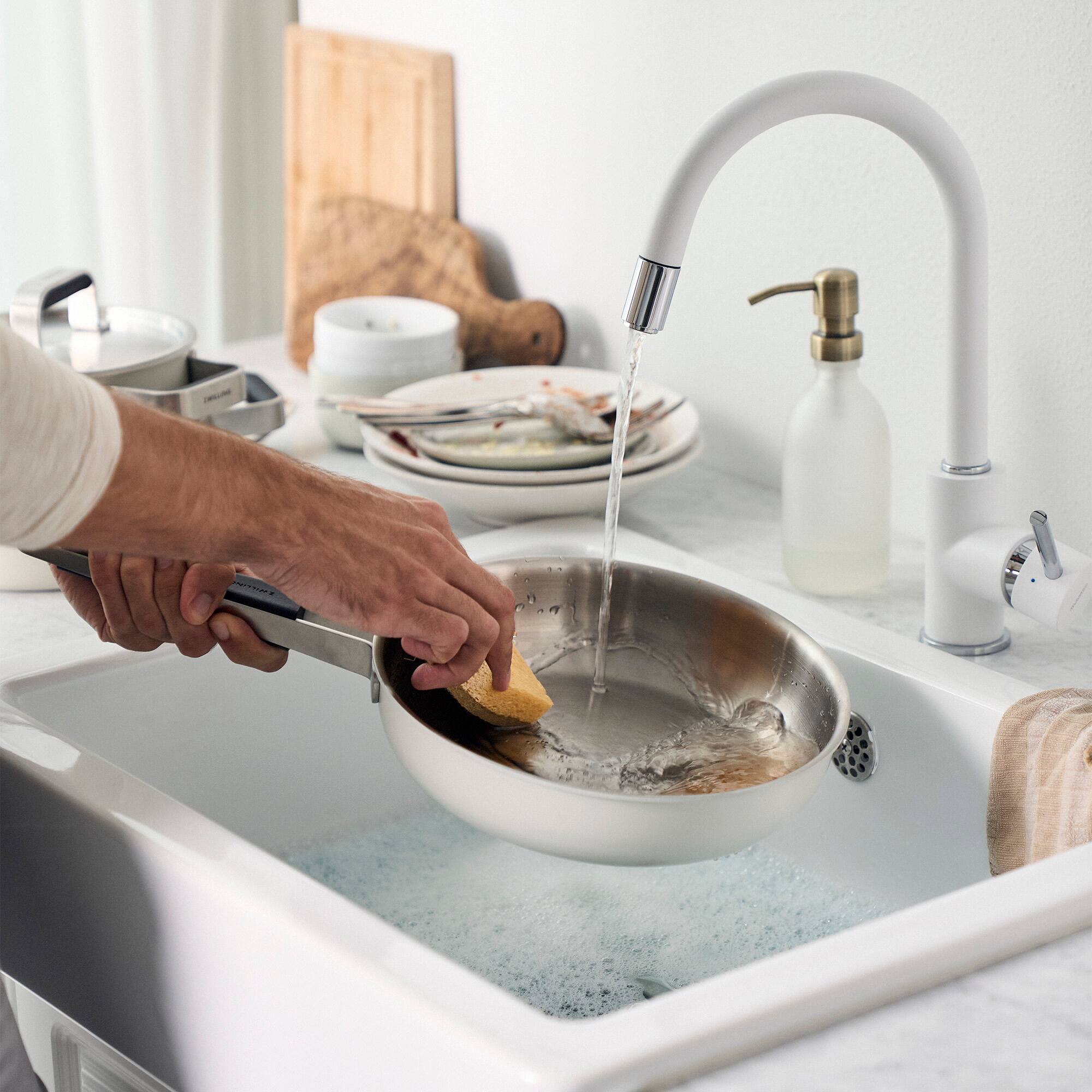 Alt View 2. ZWILLING - ZWILLING Pure 11-inch Stainless Steel Fry Pan, Ivory - Ivory.