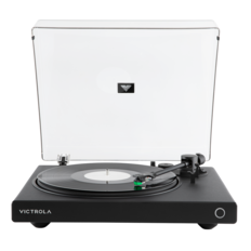 Front. Victrola - Victrola Wave Bluetooth Turntable with Auracast - Black.