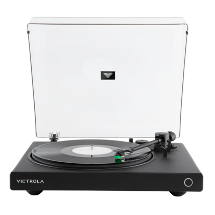 Front. Victrola - Victrola Wave Bluetooth Turntable with Auracast - Black.