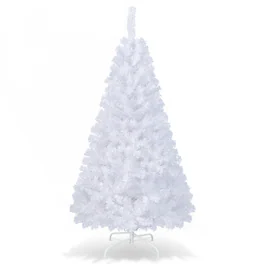 Ecooso - 5ft Artificial Christmas Tree with Metal Legs for Simple and Stylish Holiday Decoration - White
