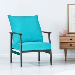Mondawe - Deep Seat Chair Cushion Set with Backrest Tie Straps for Indoor Outdoor Use - Blue