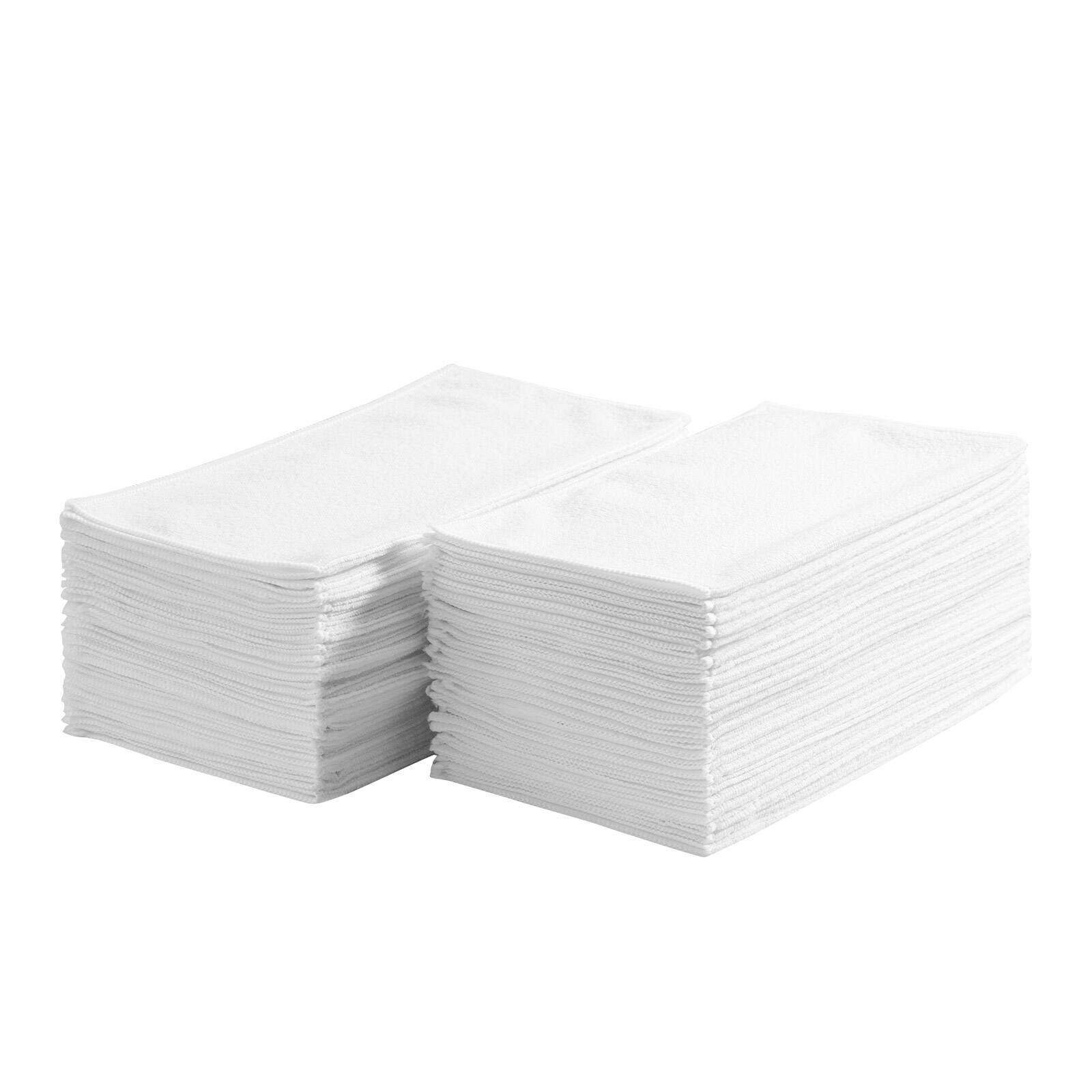 VEVOR - 50 Pack Microfiber Cleaning Cloths, 12 x 12 in Soft and Durable Towels, Lint-Free and Scratch-Resistant - White
