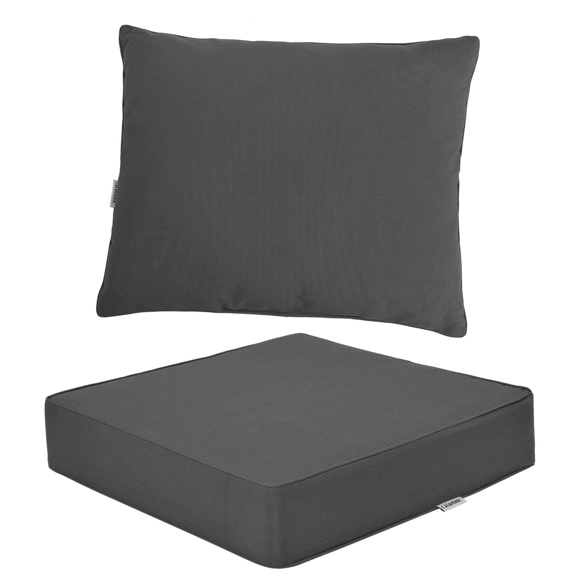Alt View 7. Gymax - Gymax 2PCS Deep Seat Chair Cushion Pads Set Indoor Outdoor W/ Rope Belts Grey - Grey.