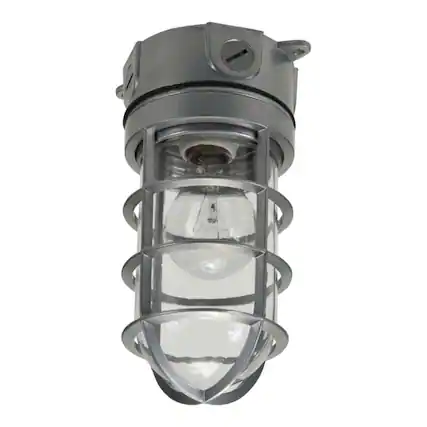 Front. Halo - Halo Dusk to Dawn Hardwired Incandescent Gray Canopy Light.