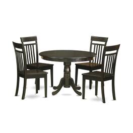 East West Furniture - 5 Pc Kitchen nook Dining set-breakfast nook-Table and 4 dinette Chairs - Cappuccino