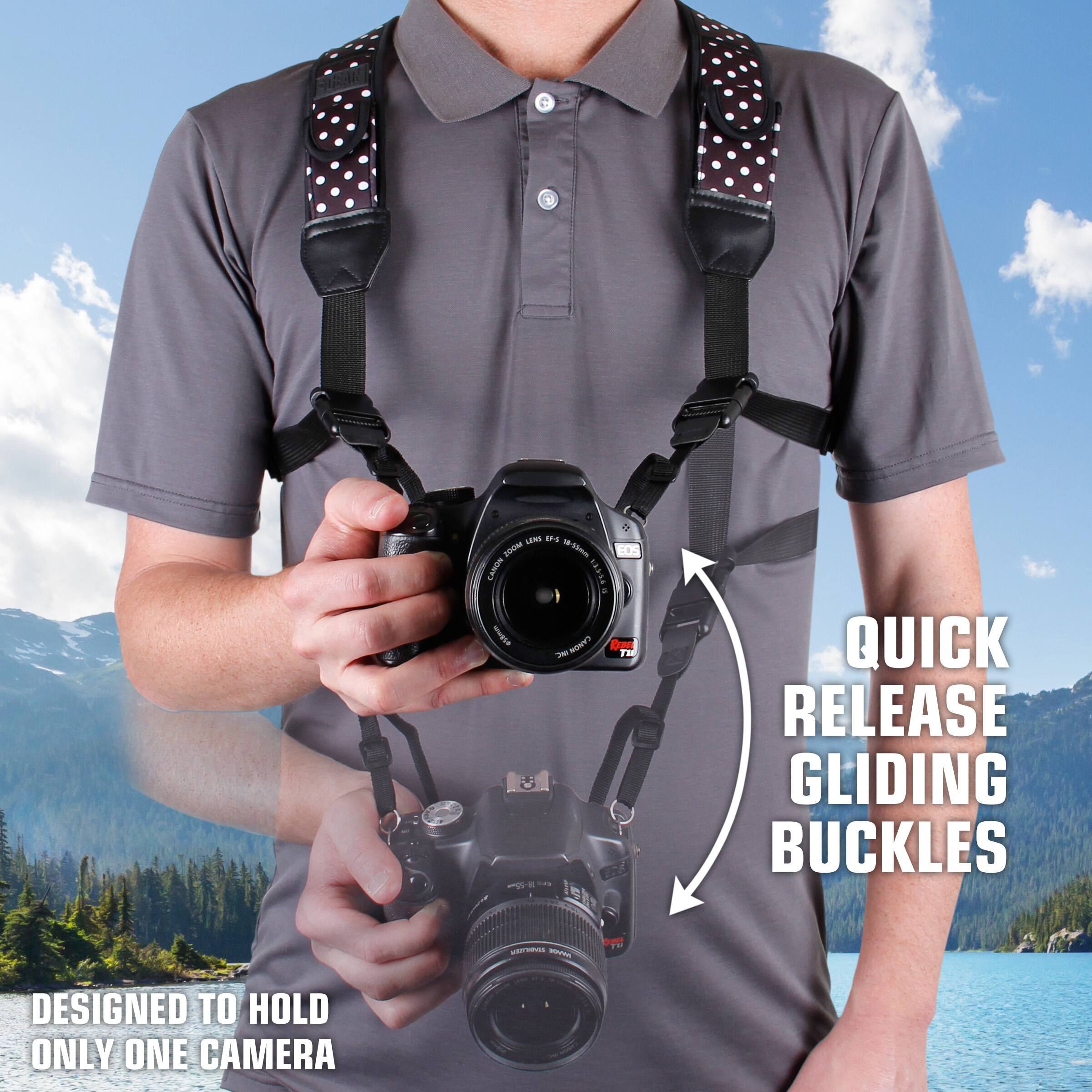 LEAS 04 ZOOM 18-55mm CANON  
works CANON Car  
TW  
QUICK RELEASE GLIDING BUCKLES  
KEITIONS MARK  
TAP  
DESIGNED TO HOLD ONLY ONE CAMERA