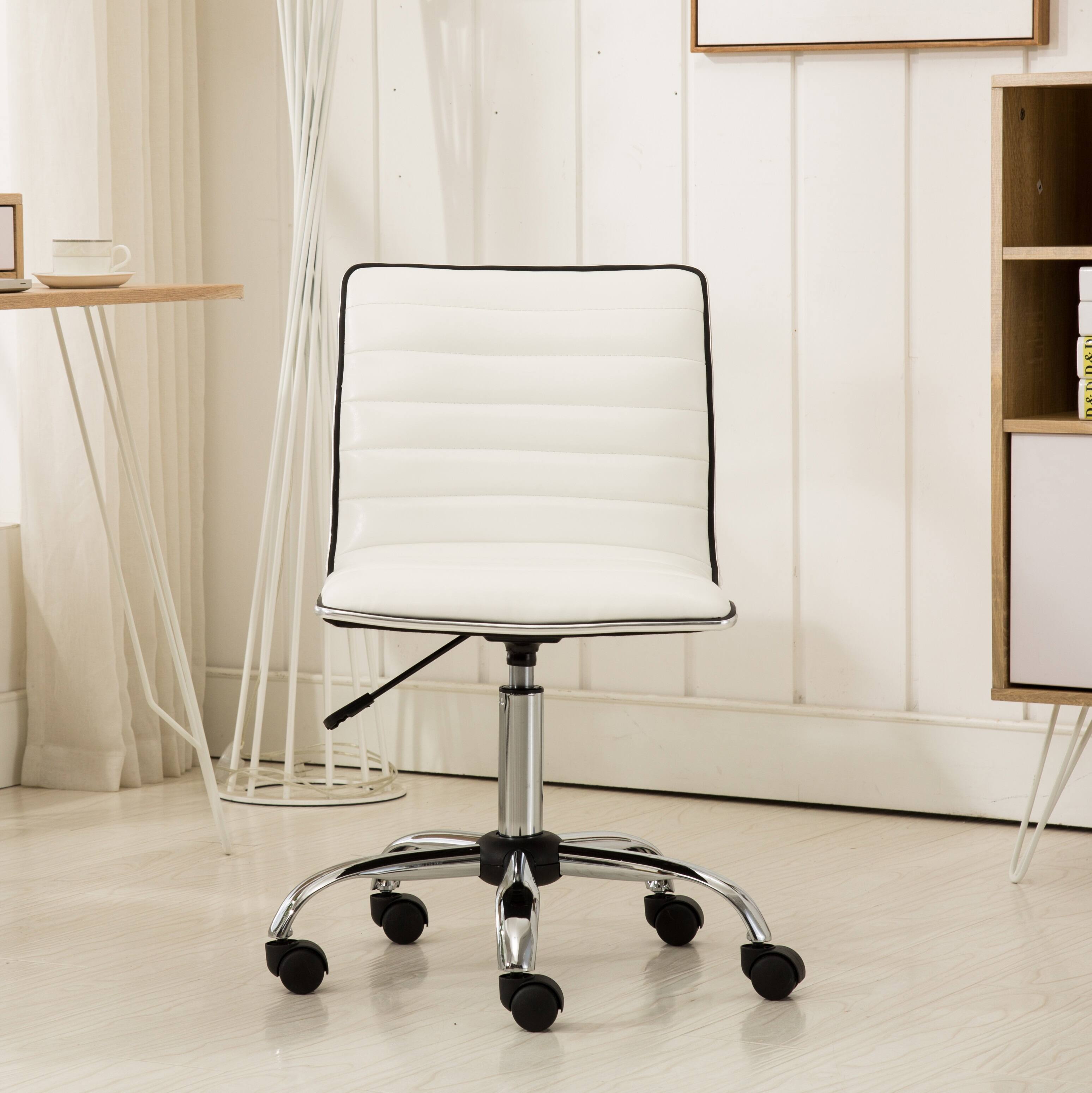 Back. Spaco - Spaco Adjustable Air Lift Office Chair, for Home Office - White.