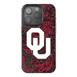 Keyscaper - NCAA - Oklahoma Sooners Paisley Bling iPhone Case - 14 - Black