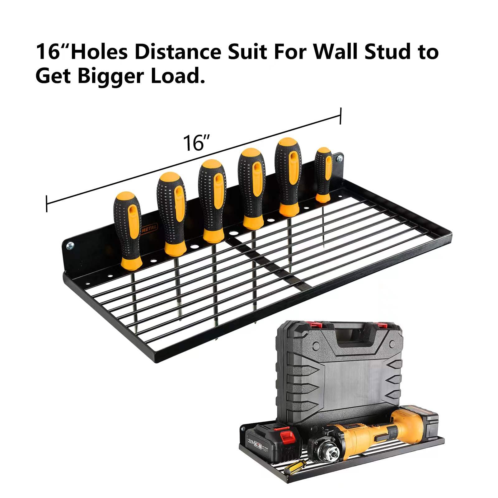 16" Holes Distance Suit For Wall Stud to Get Bigger Load.