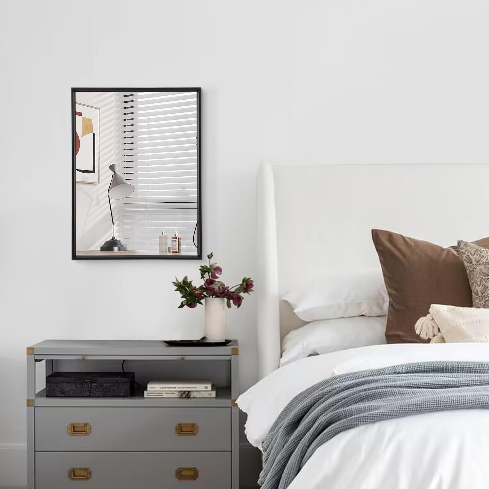 Alt View 4. Comfort Essence - Mirrors For Wall Rectangular Metal Framed Mirror Modern Decorative Entryway Bedroom Living Room Bathroom ... - Silver-16"L x 12"W.