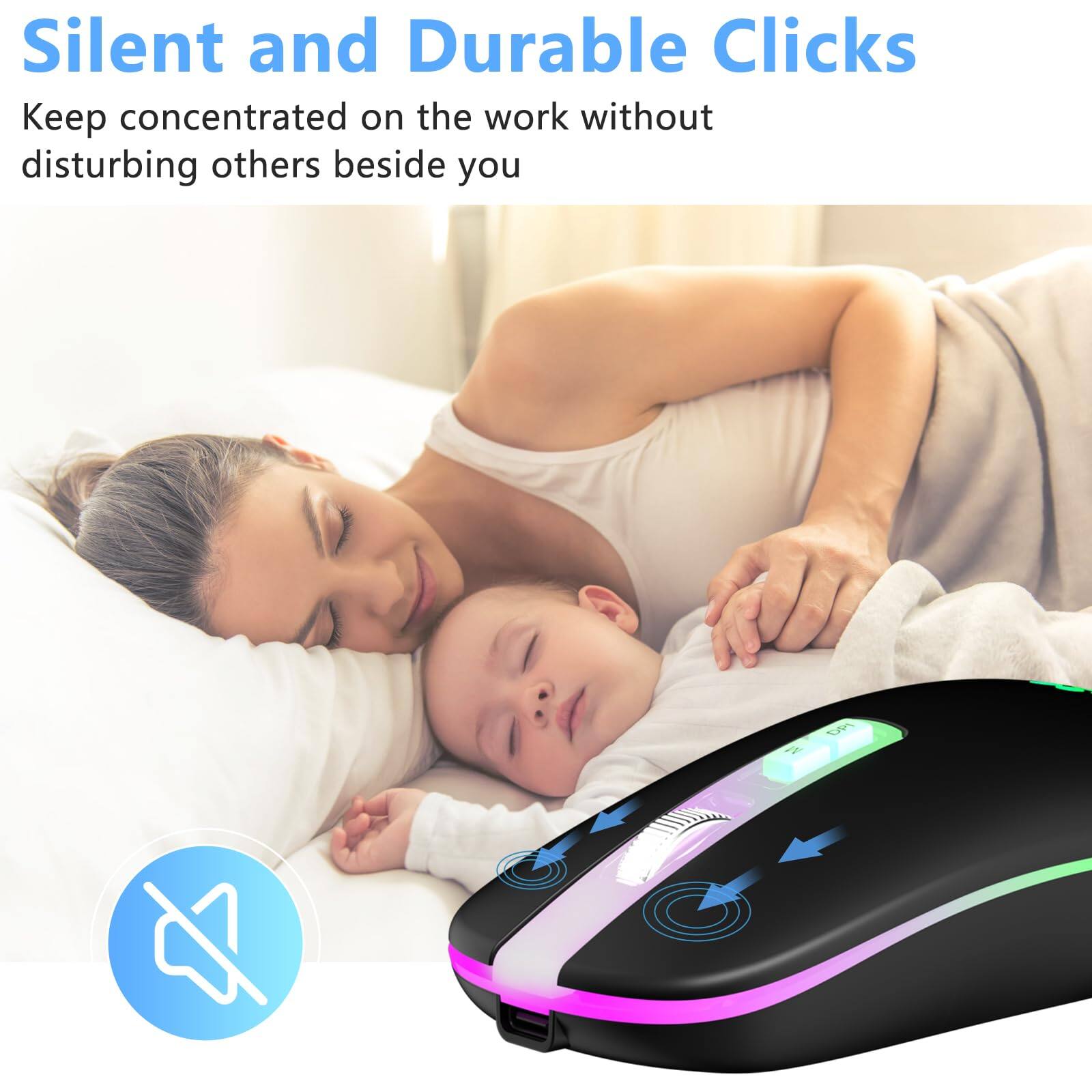 Silent and Durable Clicks  
Keep concentrated on the work without disturbing others beside you