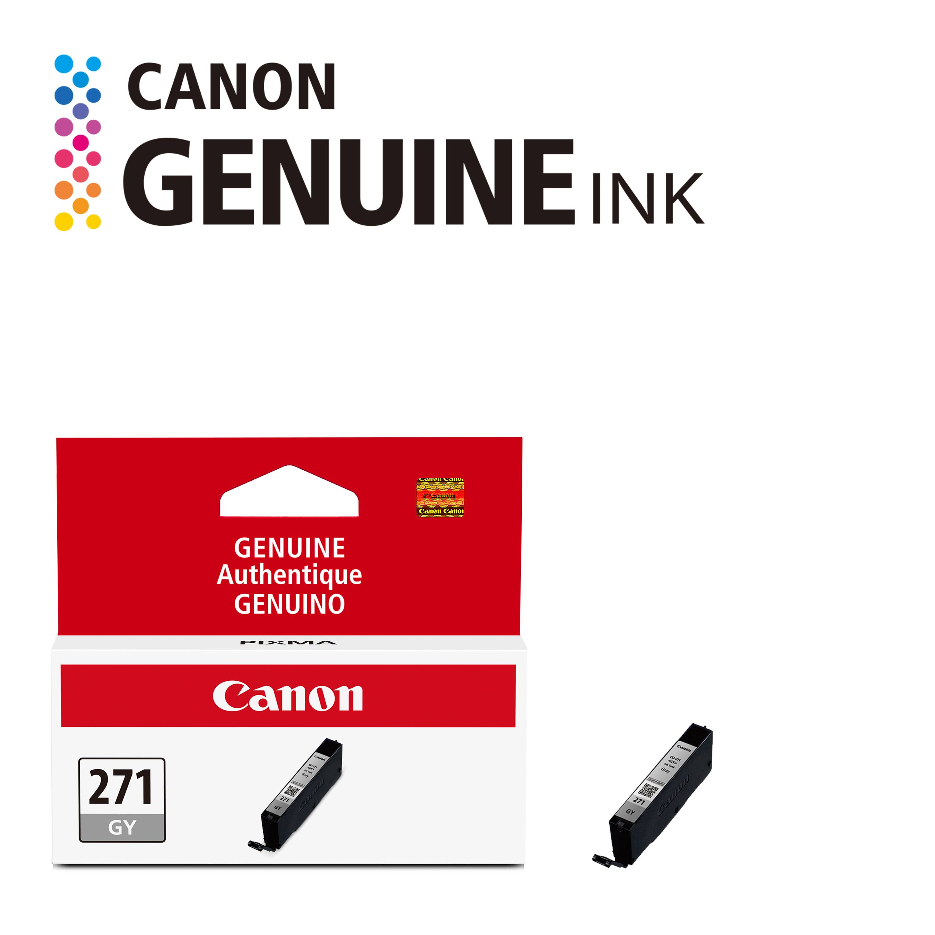 CANON GENUINE INK

Lames CIARGE

Canon Cater

GENUINE Authentique GENUINO

PIXMA

Canon

271 GY

12

!!!!

271 GY
