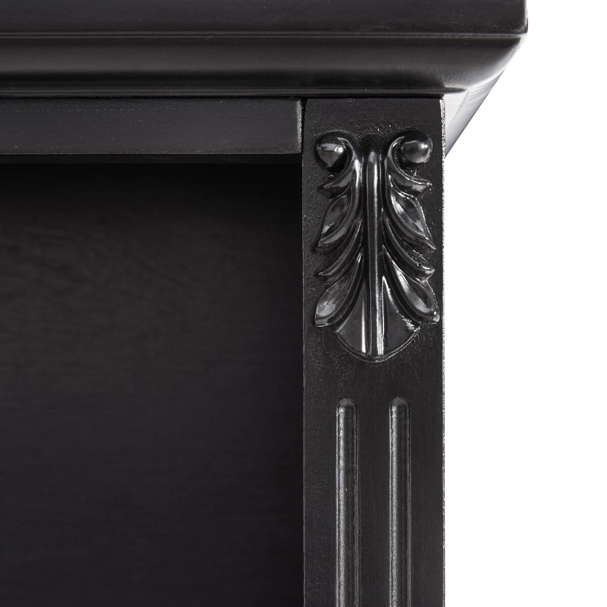 Alt View 9. Loheer - Loheer Black Nightstand With Charging Station, Two Drawers and Open Shelf - Black.
