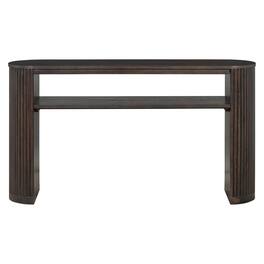 Forest'nSky - Sideboard Buffet Cabinet Console Table with Fluted Legs,Ash Veneer Top and Glaze Finish - Espresso