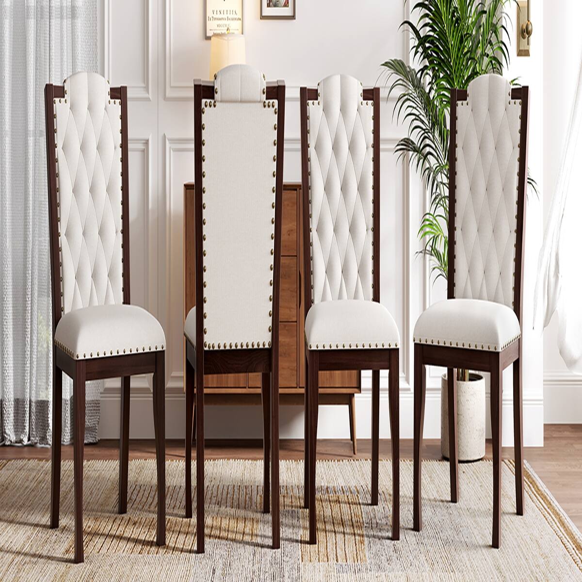 Alt View 4. Loheer - Loheer 6 Piece Dining Table Set With Bench, Espresso 60 Inch Rectangular Table - Espresso.