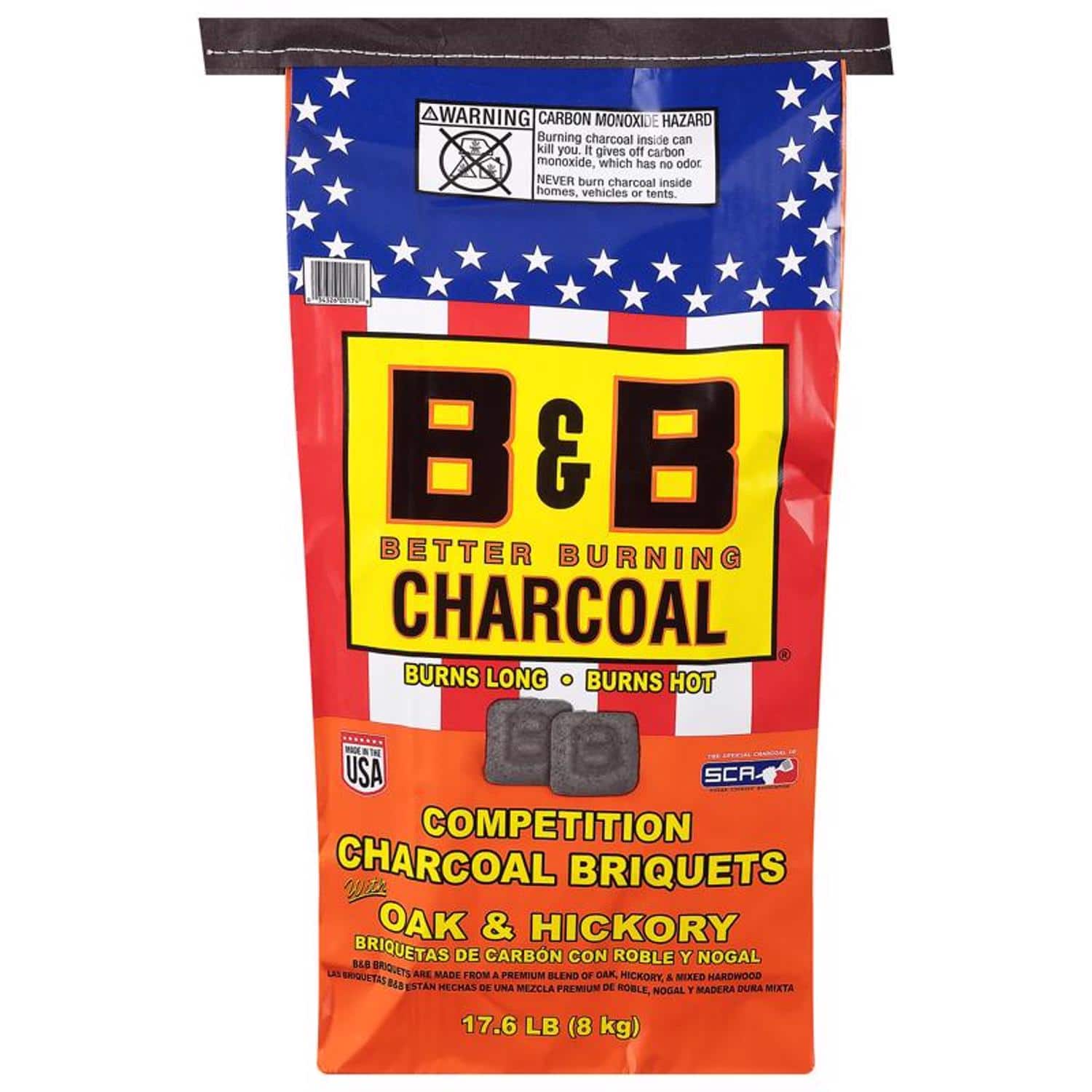 B&B Charcoal - All Natural Hickory and Oak Charcoal Briquettes 17.6 lb