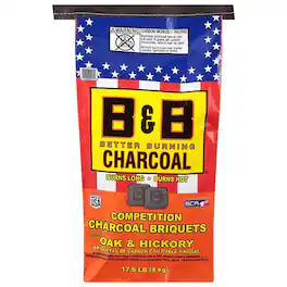 B&B Charcoal - All Natural Hickory and Oak Charcoal Briquettes 17.6 lb