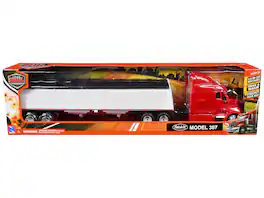 Peterbilt 387 Truck Red with Grain Trailer White "Long Haul Truckers" Series 1/43 Diecast Model by New Ray - Red, White