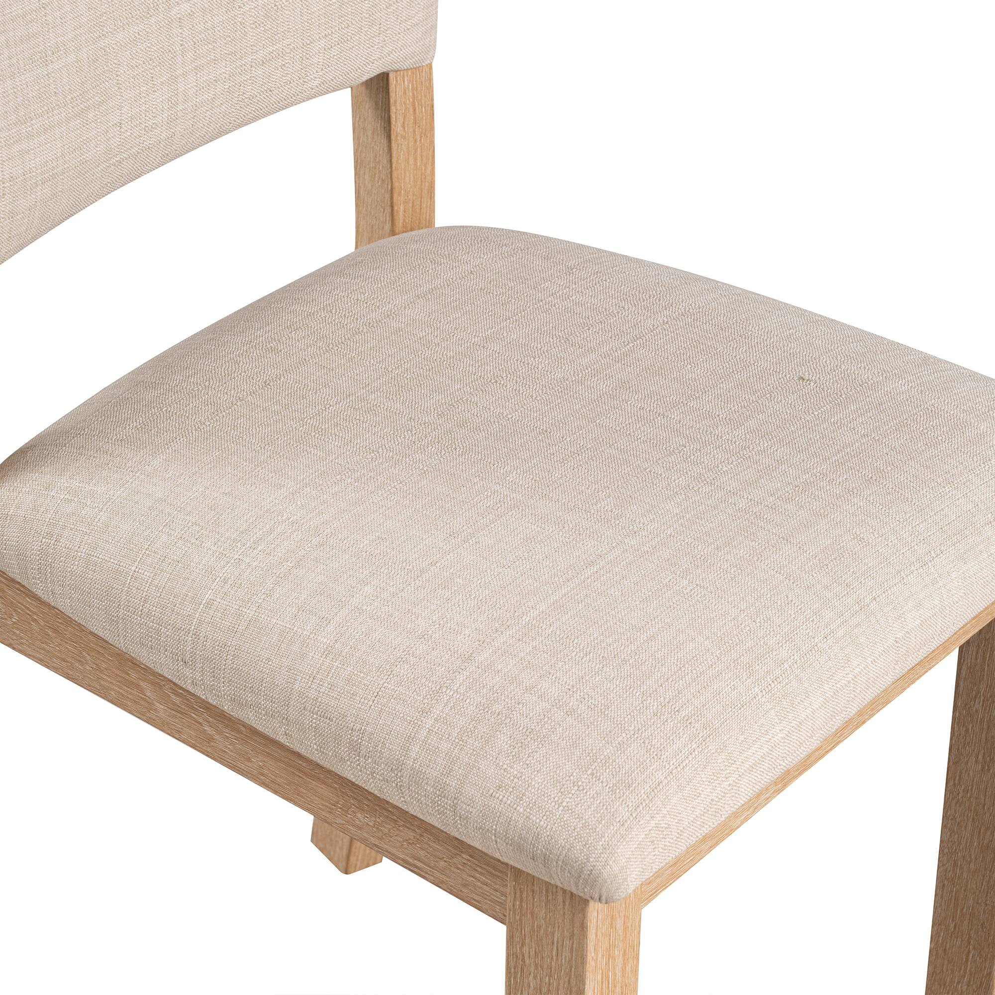 Alt View 6. Vaczon - Transitional Upholstered Dining Chair, Fabric Seat & Back, Padded Cushioned Accent Chair for Kitchen Dining Room - Natural.