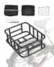VEVOR - Rear Bike Basket, Medium Bicycle Basket with Cargo Net, Liner & Waterproof Cover, Heavy Duty Bike Back Basket - Black