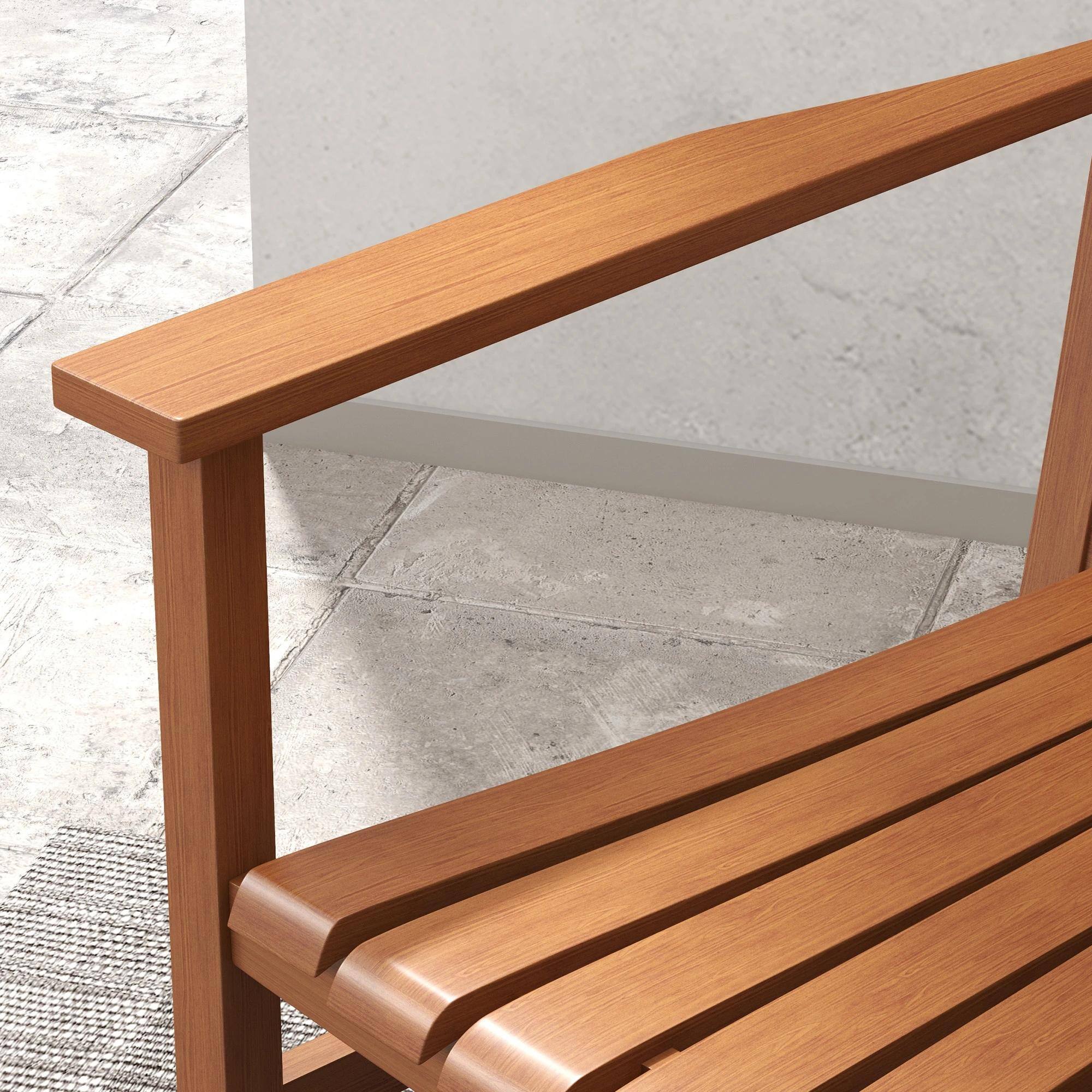 Back. Resenkos - Resenkos 2-Piece Patio Rocker Set, Smooth Armrest, High-Back Wooden Chairs, Perfect for Garden, Balcony, Porch, Teak - Teak.