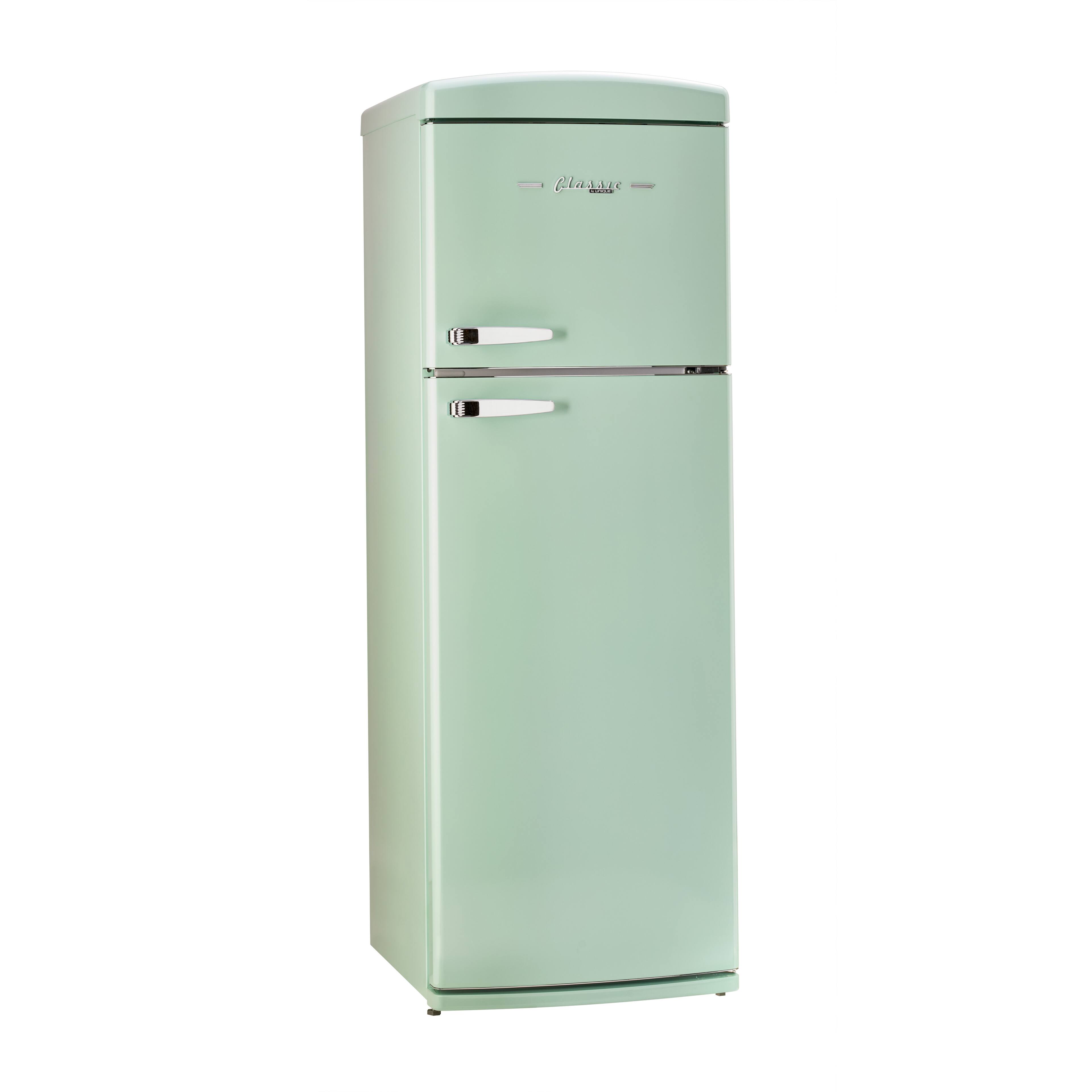 Angle. Unique Appliances - 24 in. Wide Classic Retro 11 cu.ft. Top Freezer Refrigerator - Summer Mint Green.