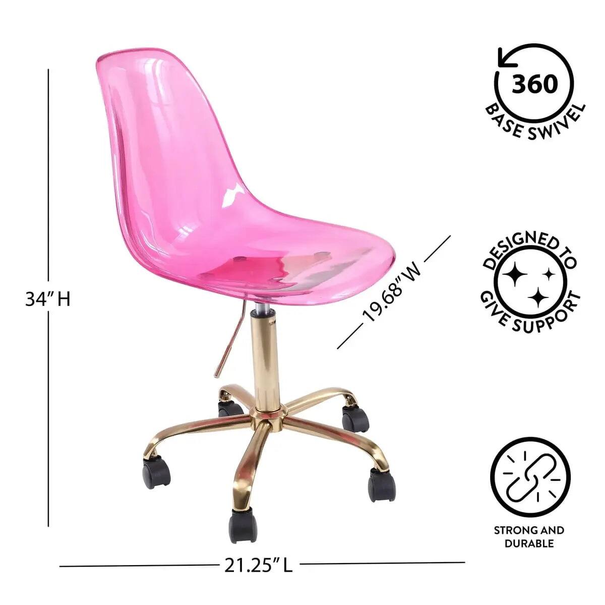 34"H  
360 BASE SWIVEL  
DESIGNED TO GIVE SUPPORT  
19.68"W  
21.25"L  
STRONG AND DURABLE