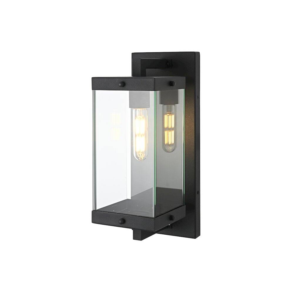 Angle. Elegant Lighting - Julien 6 Inch Outdoor Wall Sconce In Black - Black.
