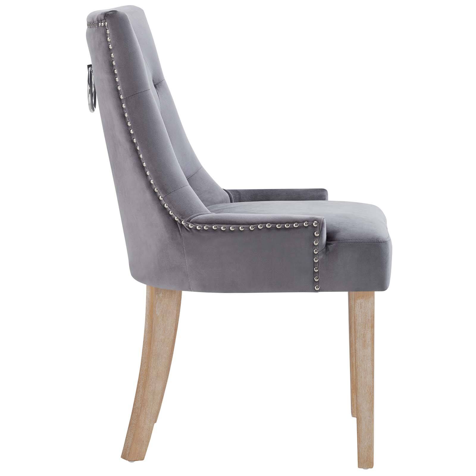 Back. Modway - Pose Performance Velvet Dining Chair Set of 2 by Modway - Gray.