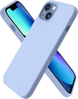 Ornarto - Compatible with iPhone 13 Case 6.1", Slim Liquid Silicone 3 Layers Full Covered Cover - Light Blue