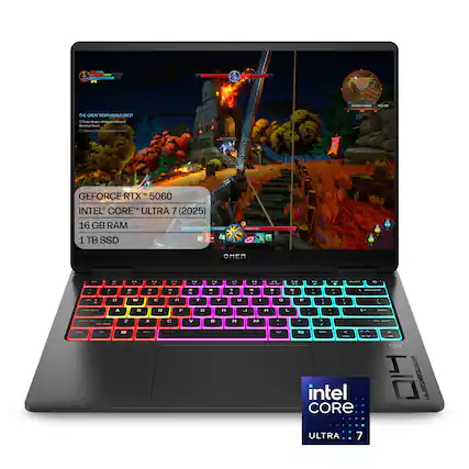 - 5 - THE GREAT NORTHERN FOREST
- I . spmonal - asiam
- GEFORCE RTX 5060
- INTEL CORE ULTRA 7 (2025)
- 16 GB RAM
- 1 TB SSD
- OMEN
- intel CORE ULTRA 7